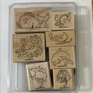 Stampin' Up! Silly Sealife Rubber Stamps Set plus 1 additional stamp